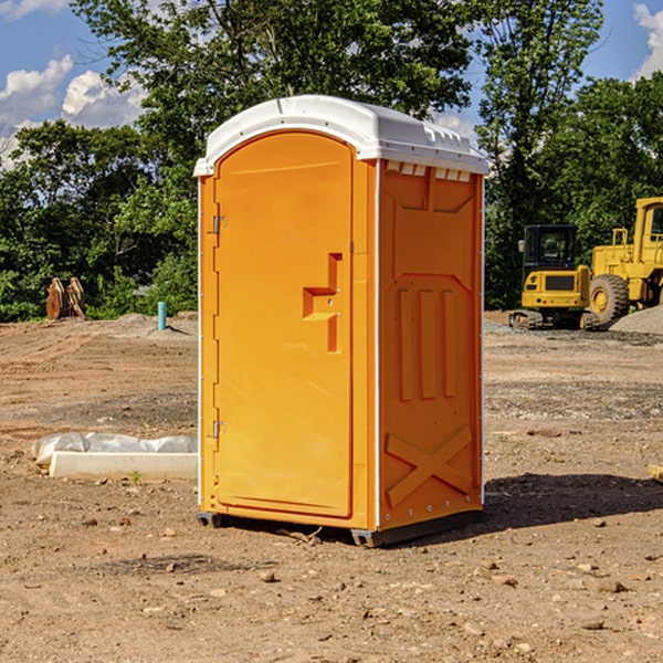 how often are the porta potties cleaned and serviced during a rental period in Bark Ranch CO